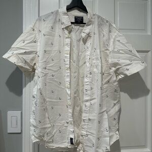 Abercrombie & Fitch White Shirt with Navy Accents